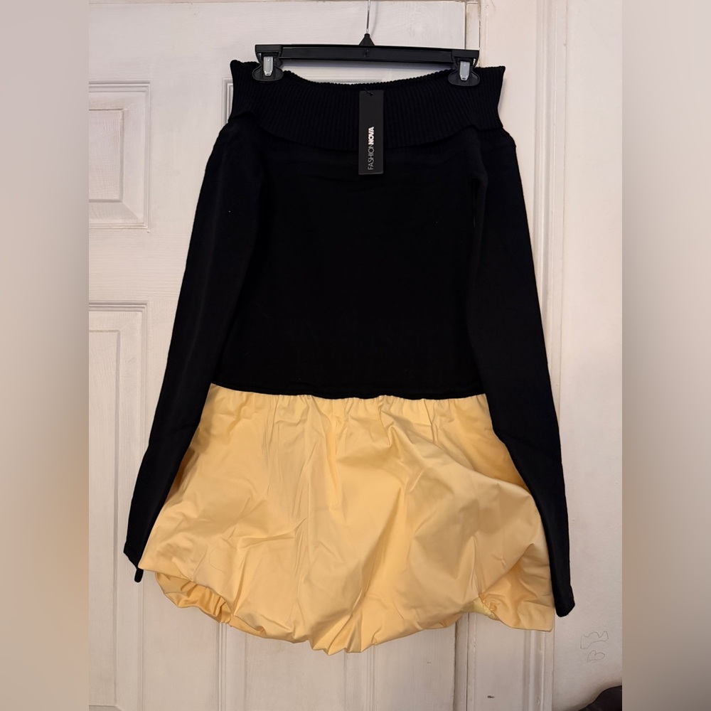 Black and Cream bubble dress